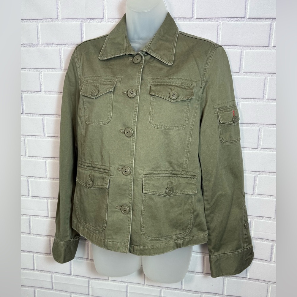 J. Crew Olive Green Utility Jacket Size Small 100% Cotton - Picture 4 of 12